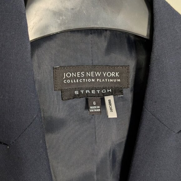 JONES NEW YORK Navy Blazer/Jacket Stretch Women's Size 6 - Picture 6 of 11